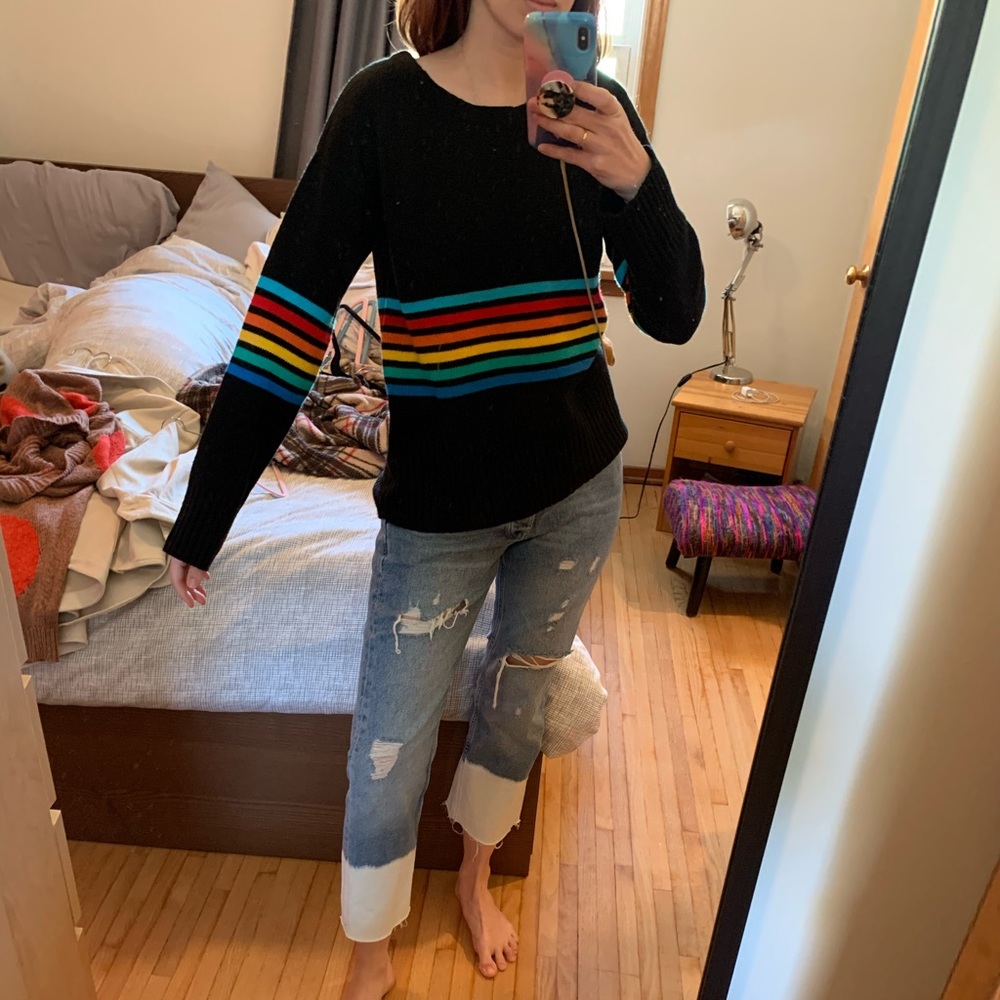Striped rainbow sweater